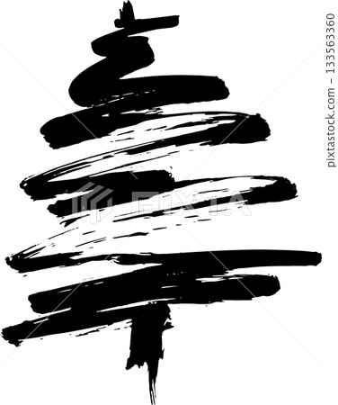 Real Hand Drawn Illustration Grunge Watercolor Spruce. Real Hand Drawn Illustration Grunge Watercolor Spruce. 133563360