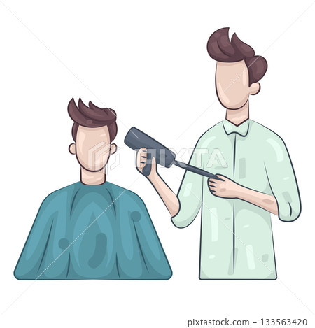 Illustration of barber client  133563420