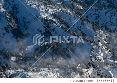 從長野縣志賀高原橫手山頂附近看到的壯麗景色 133563611