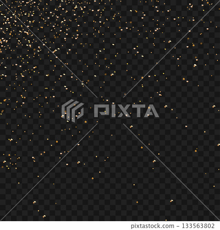 Falling Gold Confetti Particles Isolated on Transparent Background Overlay. Vector Falling Gold Confetti Particles Isolated on Transparent Background Overlay. Vector 133563802