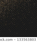 Falling Gold Confetti Particles Isolated on Transparent Background Overlay. Vector 133563803