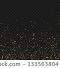 Falling Gold Confetti Particles Isolated on Transparent Background Overlay. Vector 133563804