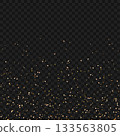 Falling Gold Confetti Particles Isolated on Transparent Background Overlay. Vector 133563805