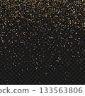 Falling Gold Confetti Particles Isolated on Transparent Background Overlay. Vector 133563806