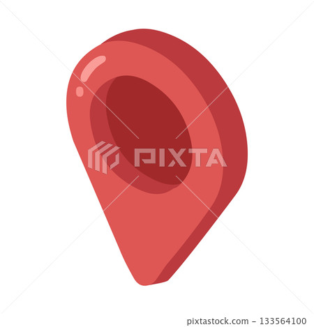 Red Location Pin Icon Illustration 133564100