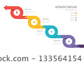 Infographic business arrow template 4 steps options, presentation workflows with icons vector illustration. 133564154
