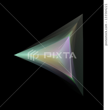 Angled Translucent Tetrahedron With Gradient Facets On Black Angled Translucent Tetrahedron With Gradient Facets On Black 133564221