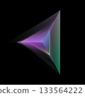 Translucent Gradient Tetrahedron On Black Background 133564222