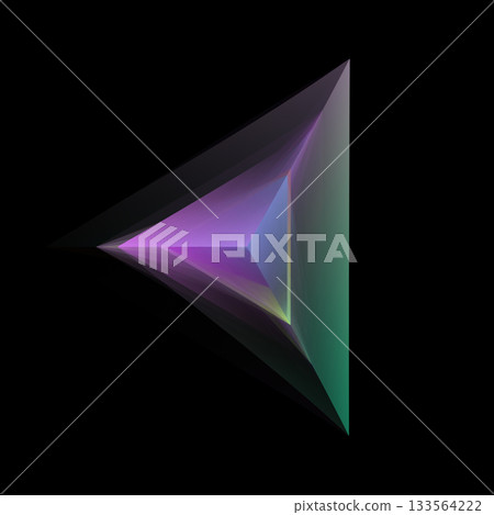 Translucent Gradient Tetrahedron On Black Background Translucent Gradient Tetrahedron On Black Background 133564222