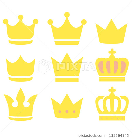 Crown icon set Crown icon set 133564545