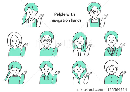 Simple icon set of people giving directions - Stylish illustrations Simple icon set of people giving directions - Stylish illustrations 133564714