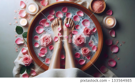 A relaxing pedicure atmosphere, Ai generated image 133564985