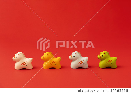 Japanese New Year material. Zodiac sign of the horse. Year of the horse. 133565316