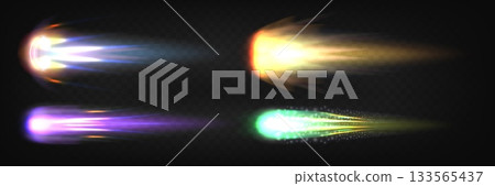 Space rocket fire trails set Space rocket fire trails set 133565437