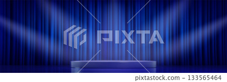 Award winning blue podium design 133565464