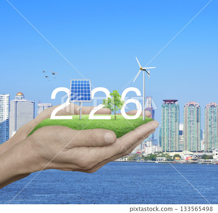Happy new year 2026 ecological cover concept Happy new year 2026 ecological cover concept 133565498
