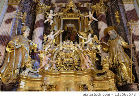 Main altar in the church of Immaculate Conception in Lepoglava, Croatia Main altar in the church of Immaculate Conception in Lepoglava, Croatia 133565578