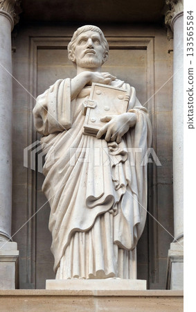 Statue of Saint Augustine on the facade of Saint Augustine church in Paris, France Statue of Saint Augustine on the facade of Saint Augustine church in Paris, France 133565584