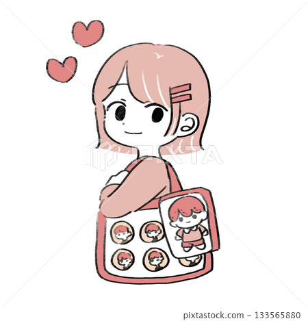 Illustration of a woman carrying her favorite bag 133565880