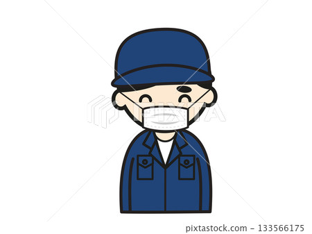 戴著口罩的男性機械師插圖 戴著口罩的男性機械師插圖 133566175