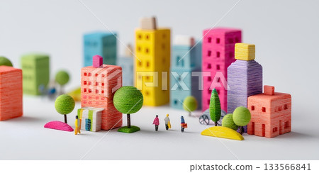 柔和的粉紅彩街景瞬間 (3D) / Mamio Design 柔和街景系列 133566841