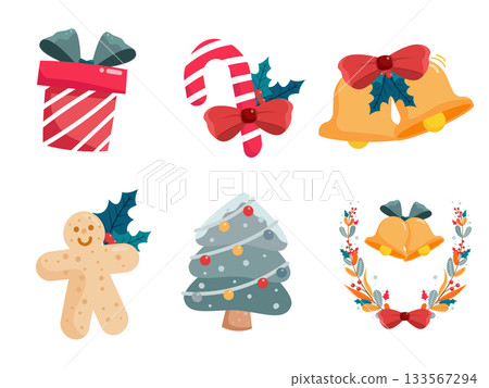 christmas ornament decoration element, merry christmas collection christmas ornament decoration element, merry christmas collection 133567294