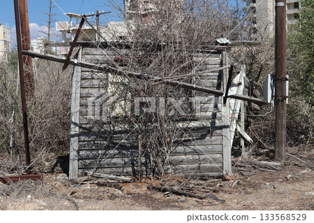 Cipro, famagusta,area militare abandoned building window showing decay in varosha famagusta cyprus 133568529