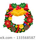 Christmas wreath illustration Christmas wreath illustration 133568587