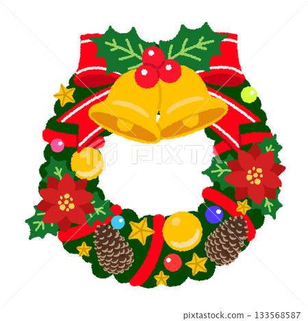 Christmas wreath illustration 133568587