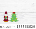 White background with Santa Claus and Christmas tree 133568629