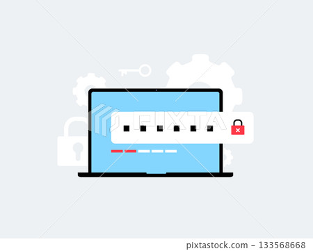 Cybersecurity weak password login breach risk attack warning as careless users reuse simple codes and face account takeover threats across apps under poor session control vector illustration Cybersecurity weak password login breach risk attack warning as careless users reuse simple codes and face account takeover threats across apps under poor session control vector illustration 133568668