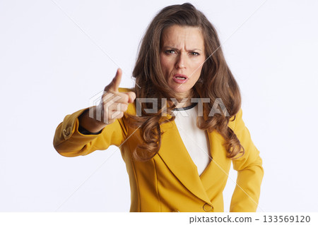 Stern Professional Giving a Pointed Warning Stern Professional Giving a Pointed Warning 133569120