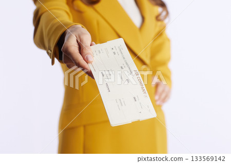 Presenting a Boarding Pass for a Smooth Business Trip 133569142