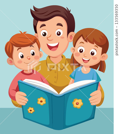 Happy family reading a story together at home Happy family reading a story together at home 133569350