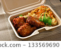 Fried chicken lunch 133569690