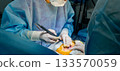 A surgeon operates on a patient using an electrocautery.  133570059