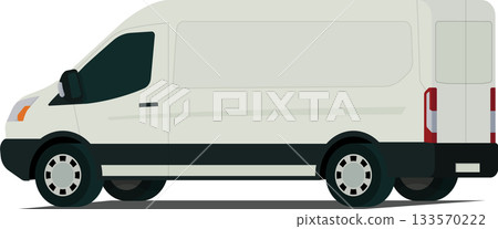 Transit van angled rear side view Transit van angled rear side view 133570222