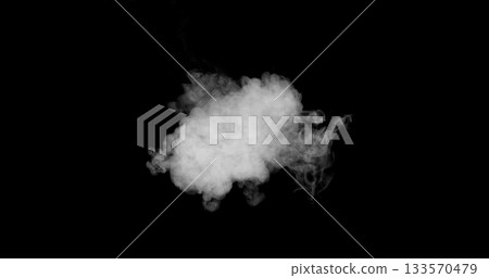Super Slow Motion of White Rounded Smoke Texture Isolated on Black Background. VFX element for overlay. Super Slow Motion of White Rounded Smoke Texture Isolated on Black Background. VFX element for overlay. 133570479