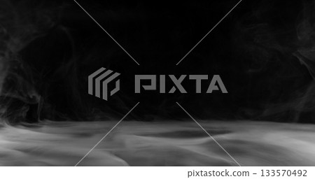 Super Slow Motion of White Surface Smoke Texture Isolated on Black Background. VFX element for overlay. Super Slow Motion of White Surface Smoke Texture Isolated on Black Background. VFX element for overlay. 133570492