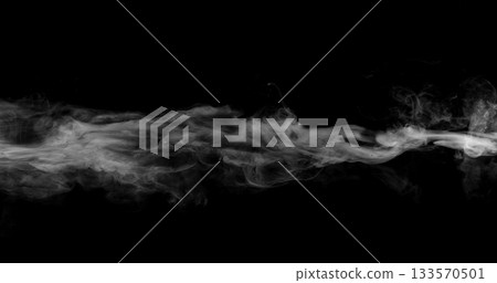Super Slow Motion of White Surface Smoke Texture Isolated on Black Background. VFX element for overlay. Super Slow Motion of White Surface Smoke Texture Isolated on Black Background. VFX element for overlay. 133570501
