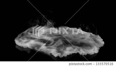 Super Slow Motion of White Rounded Smoke Texture Isolated on Black Background. VFX element for overlay. Super Slow Motion of White Rounded Smoke Texture Isolated on Black Background. VFX element for overlay. 133570516