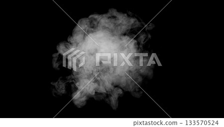 Super Slow Motion of White Rounded Smoke Texture Isolated on Black Background. VFX element for overlay. Super Slow Motion of White Rounded Smoke Texture Isolated on Black Background. VFX element for overlay. 133570524
