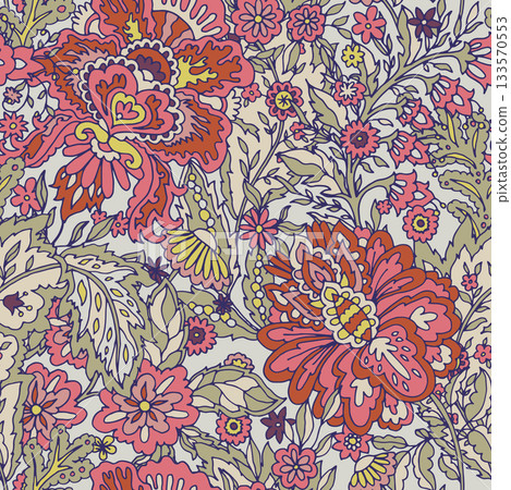 Decorative Blooming Botanical Floral Pattern Decorative Blooming Botanical Floral Pattern 133570553