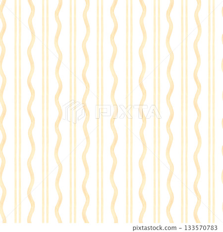 Watercolor vertical stripes of different shapes in beige color seamless patten on isolated background. Hand painted soft pastel colors geometric lines ornate for kid textile, decoration, package. Watercolor vertical stripes of different shapes in beige color seamless patten on isolated background. Hand painted soft pastel colors geometric lines ornate for kid textile, decoration, package. 133570783