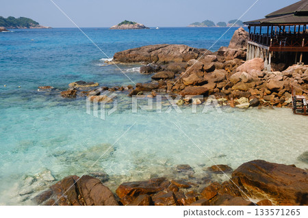 Rocky Promenade at Long Beach on the Paradisiacal island of Redang. Malaysia 133571265