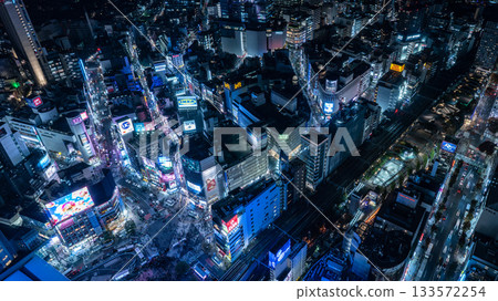 Shibuya Scramble Crossing at night 133572254