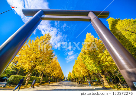 Tokyo cityscape in Japan. Beyond that sky... We must never forget the tragedy of that day = November 21, Yasukuni Shrine 133572276