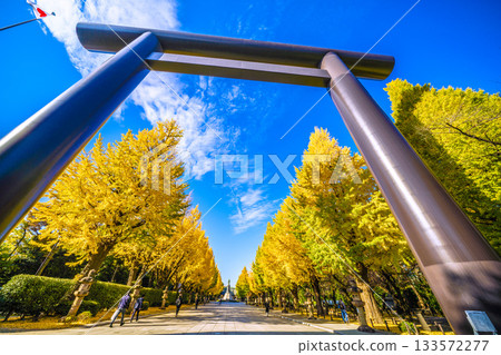 日本東京的都市景觀。在那片天空之上……我們永遠不該忘記那一天的悲劇。 = 11月21日，靖國神社 133572277