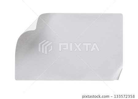 Paper sticker label isolated on white background 133572358