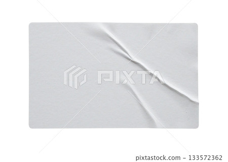 Paper sticker label isolated on white background 133572362